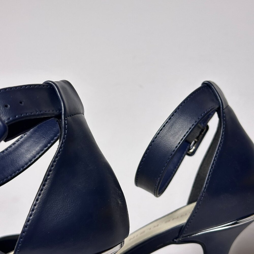 Anne Klein Ankle Strap Heels Women 9.5 Navy Blue Classy Special Occasion Shoes - Picture 10 of 16